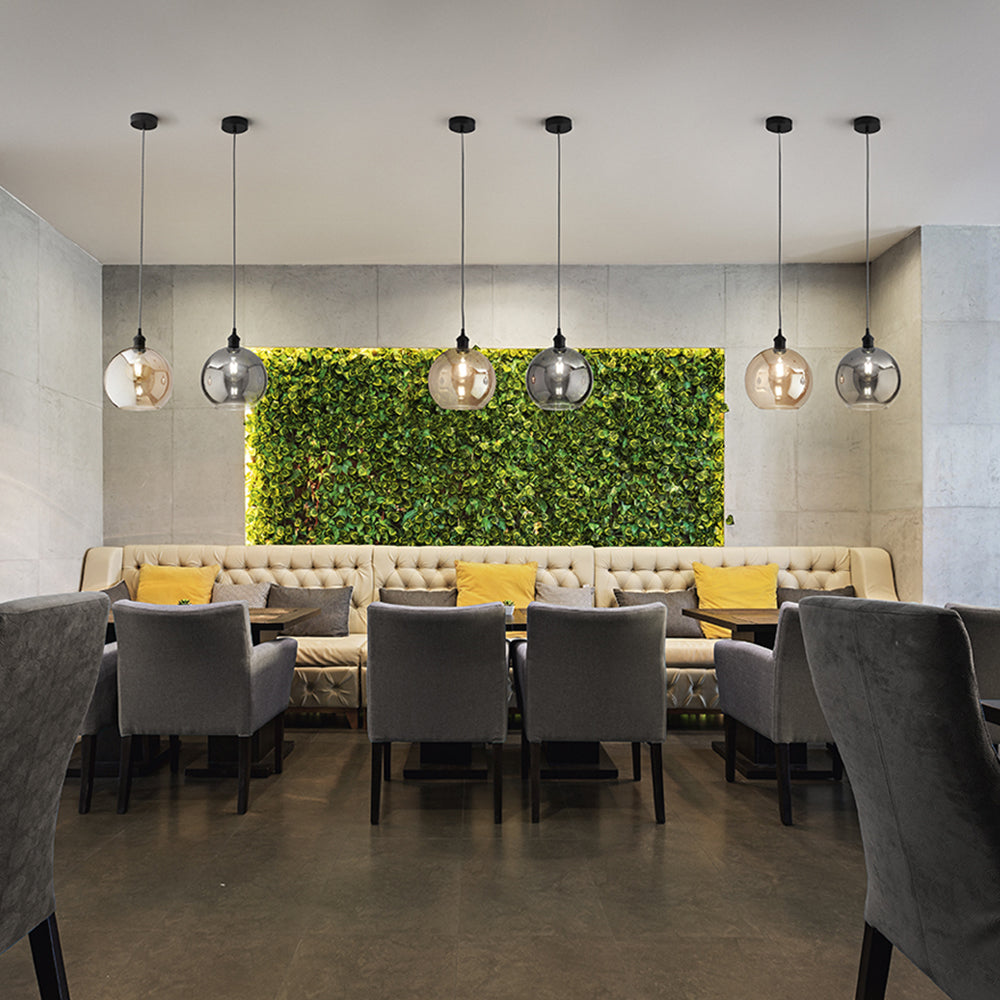 Paralume In Vetro Soffiato Colore Fumè Specchiato