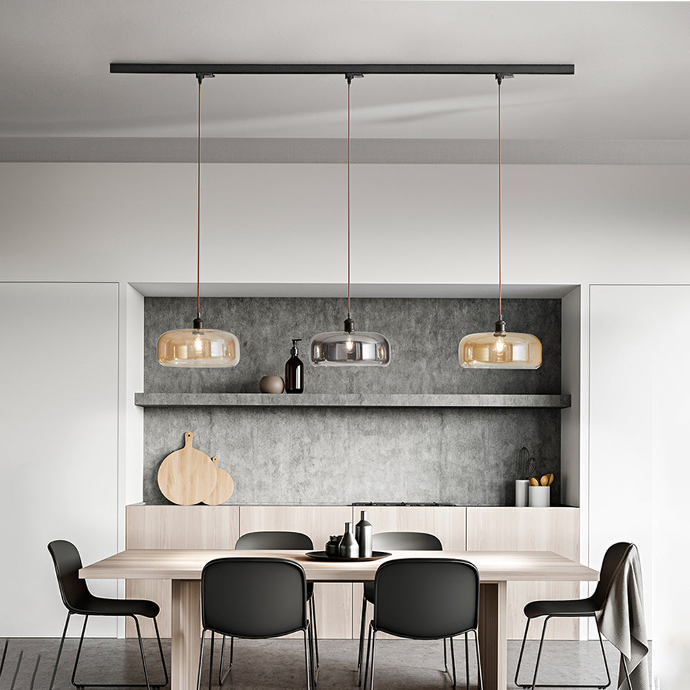 Paralume In Vetro Soffiato Di Colore Ambra Specchiato