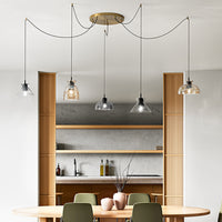 Paralume In Vetro Martellato Ambra Specchiato