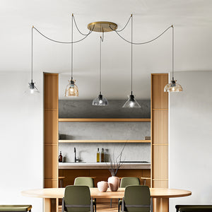 Paralume In Vetro Martellato Ambra Specchiato