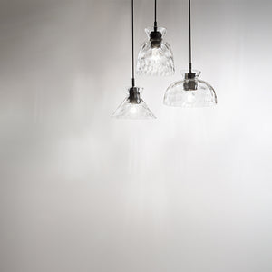 Paralume In Vetro Martellato Trasparente