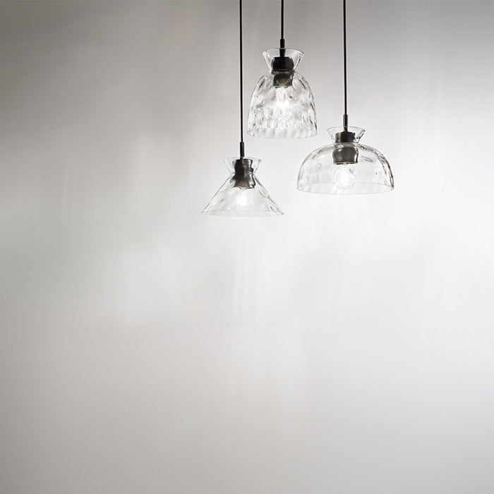 Paralume In Vetro Martellato Trasparente