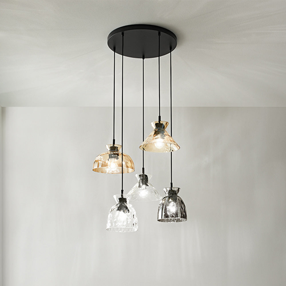 Paralume In Vetro Effetto Martellato Colore Ambra Specchiato