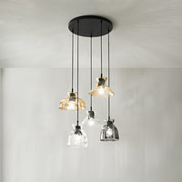 Paralume In Vetro Effetto Martellato Colore Ambra Specchiato