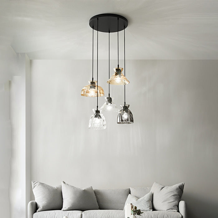 Paralume In Vetro Effetto Martellato Colore Ambra Specchiato