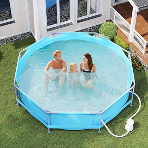 Piscina Fuori Terra 300 x 300 x 76 cm, Piscina Rotonda da Esterno con Struttura Metallica e Pompa Filtro, Capacità 4383 L, da Giardino per Adulti (3 m x 76 cm)