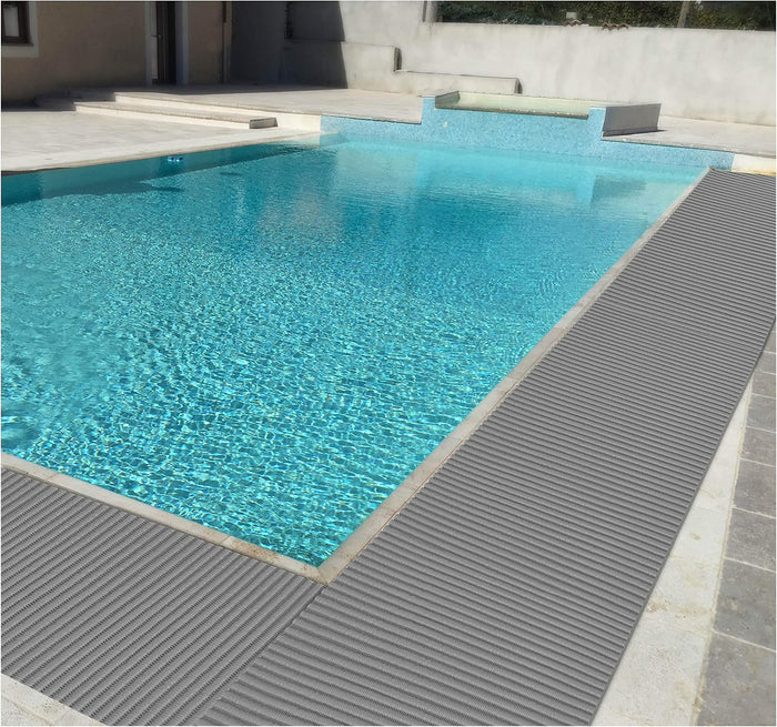 Tappeto Gomma Bordo Piscina Rotolo 15 MT Multiuso Lavello Grigio