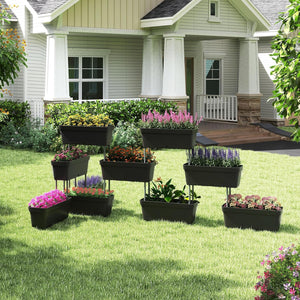 Letto Verticale Rialzato, 6 PZ Fioriere da Giardino per Verdure, Erbe e Fiori, Fioriere Elevate per Interni ed Esterni per Patio, Giardino e Balcone (Nero)
