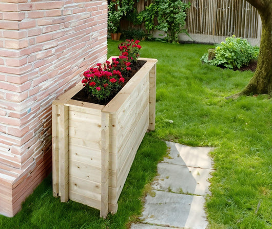 L?aiuola di giardino sopraelevata in legno - 118x38x69 cm - Timbela M615
