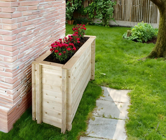 L?aiuola di giardino sopraelevata in legno - 118x38x69 cm - Timbela M615