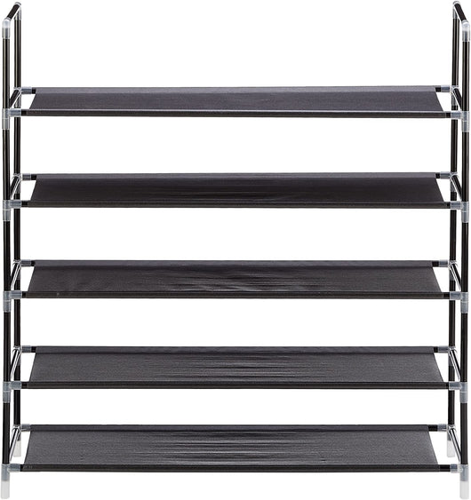 Scarpiera scarpiera scarpiera ripiani 5 livelli fino a 25 paia 90,5 cm nero 13_0001028_2