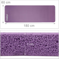 Tappetino yoga spessore 1 cm cinturino in gomma trasporto ginnastica pilates aerobica viola 13_0002843_8