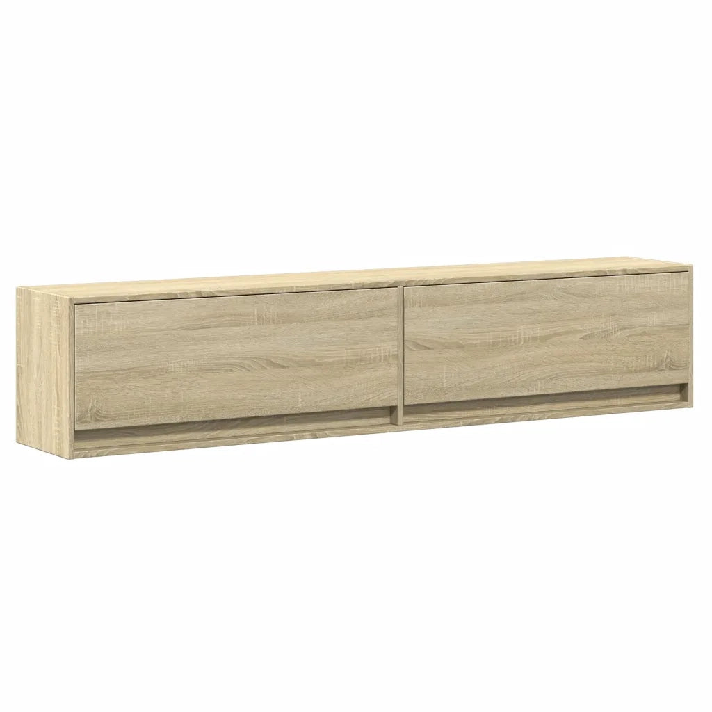 Mobile TV a Parete con LED Rovere Sonoma 180x31x38 cm 3307949