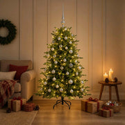 Albero di Natale artificiale con palline 120 cm 150 LED 3465981