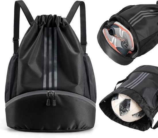 Borsa Sportiva Idrofila con Chiusura a Slingo e Compartimento per Scarpe per Fitness, Viaggi e Yoga