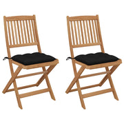 Sedie da Giardino Pieghevoli 2pz con Cuscini Massello d'Acacia cod mxl 51621