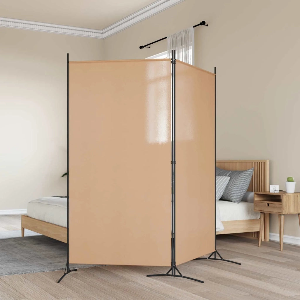 Divider Stanza | Paravento | Divisorio Ambienti a 2 Pannelli Beige 175 x 180 cm Tessuto