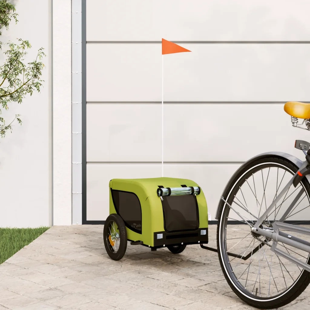 Rimorchio da Bici per Animali Verde e Nero Oxford e Ferro CFW7232817