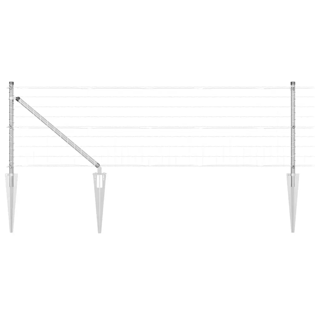Recinzione con Posto Argento 0,8 x 10 m Acciaio