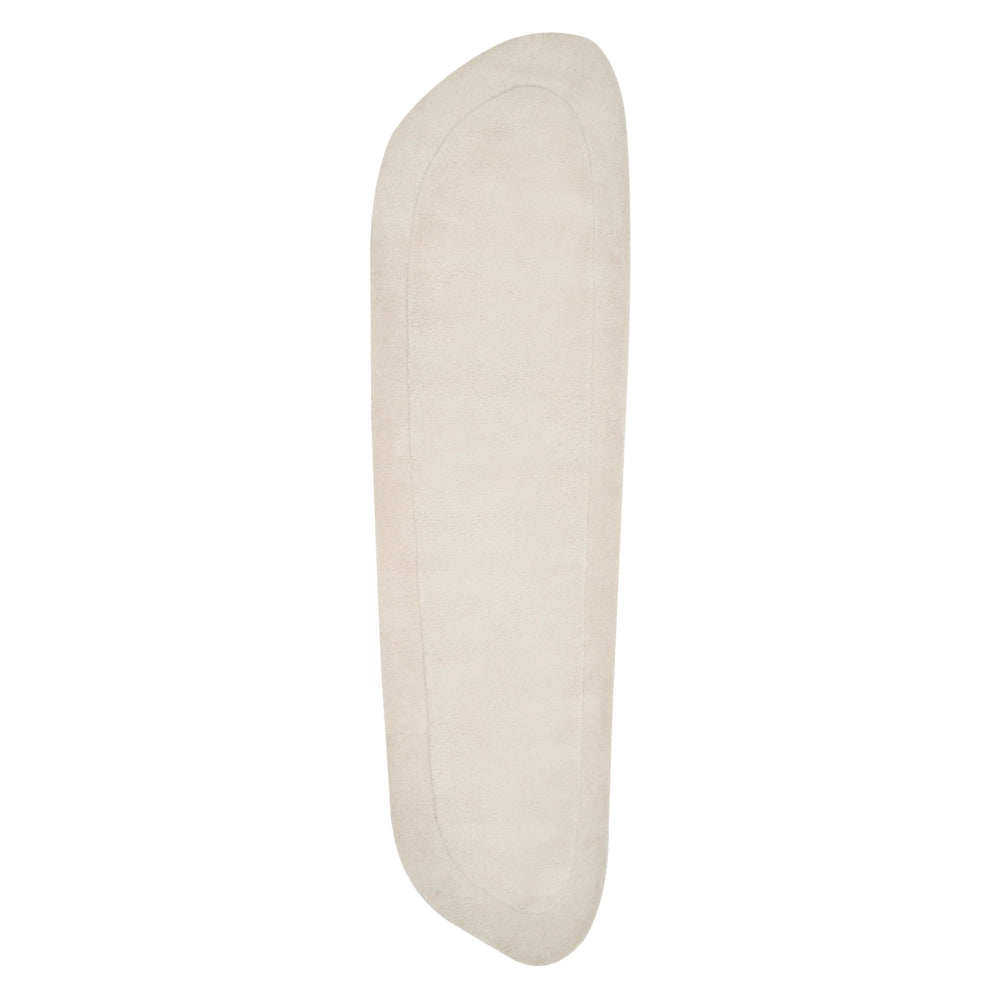 Tappeto beige lana di viscosa 80 x 250 cm trapuntato a mano soggiorno