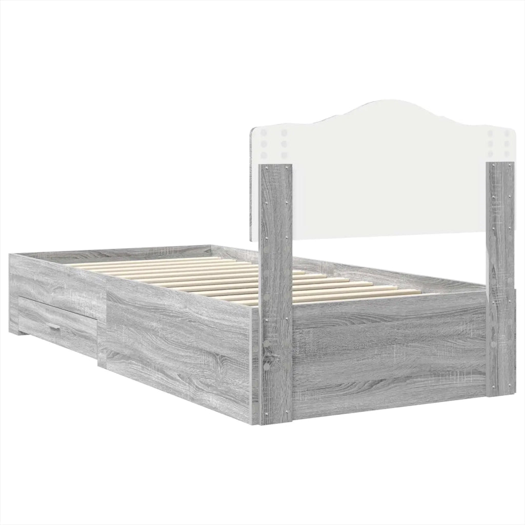 Struttura del letto Grigio Sonoma 90 x 200 cm Legno multistrato