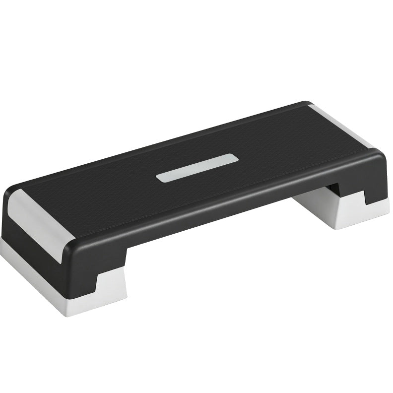 Step aerobico regolabile a 3 altezze in polipropilene nero