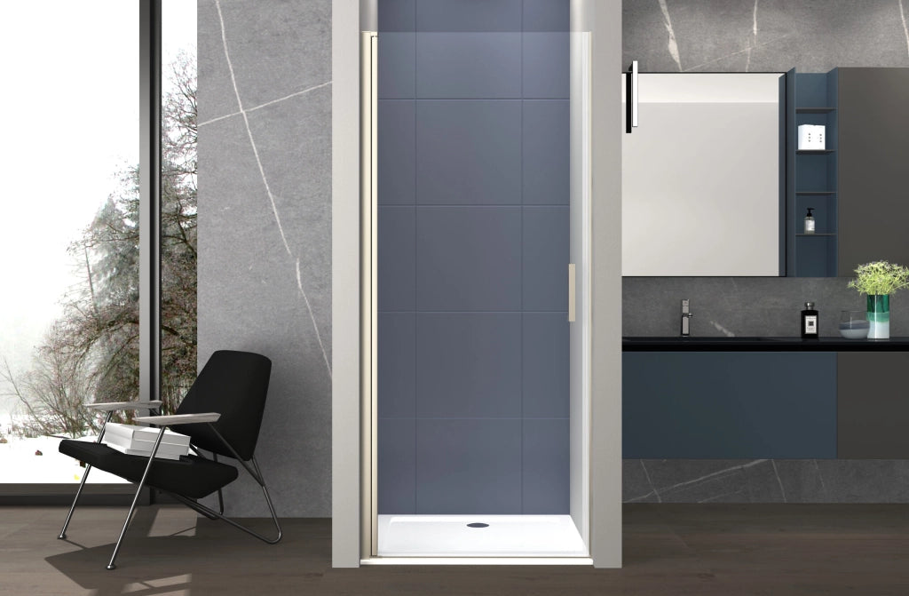 Box doccia 100 cm porta 1 BATTENTE nicchia H200 cm cristallo 6mm profilo SATINATO MILA