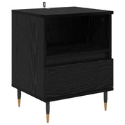 Comodino | Armadio da Notte | Mobiletto da notte Rovere Nero 40 x 35 x 50 cm Legno multistrato