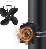 Ventilatore a pavimento senza elettricità con 4 pale - ventilatore silenzioso e riscaldato a vapore per camini a legna e camini aperti