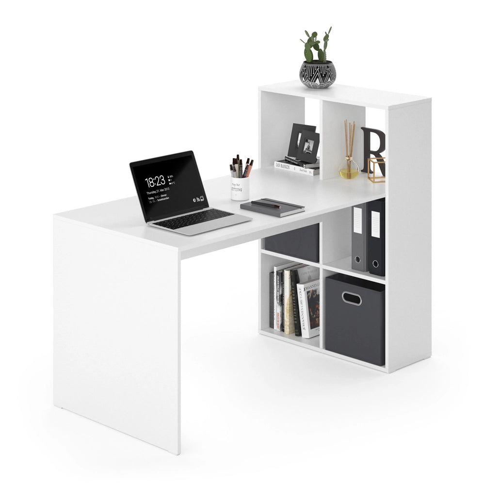 Vicco Scrivania con ripiani Bianco 72 x 143.8 cm