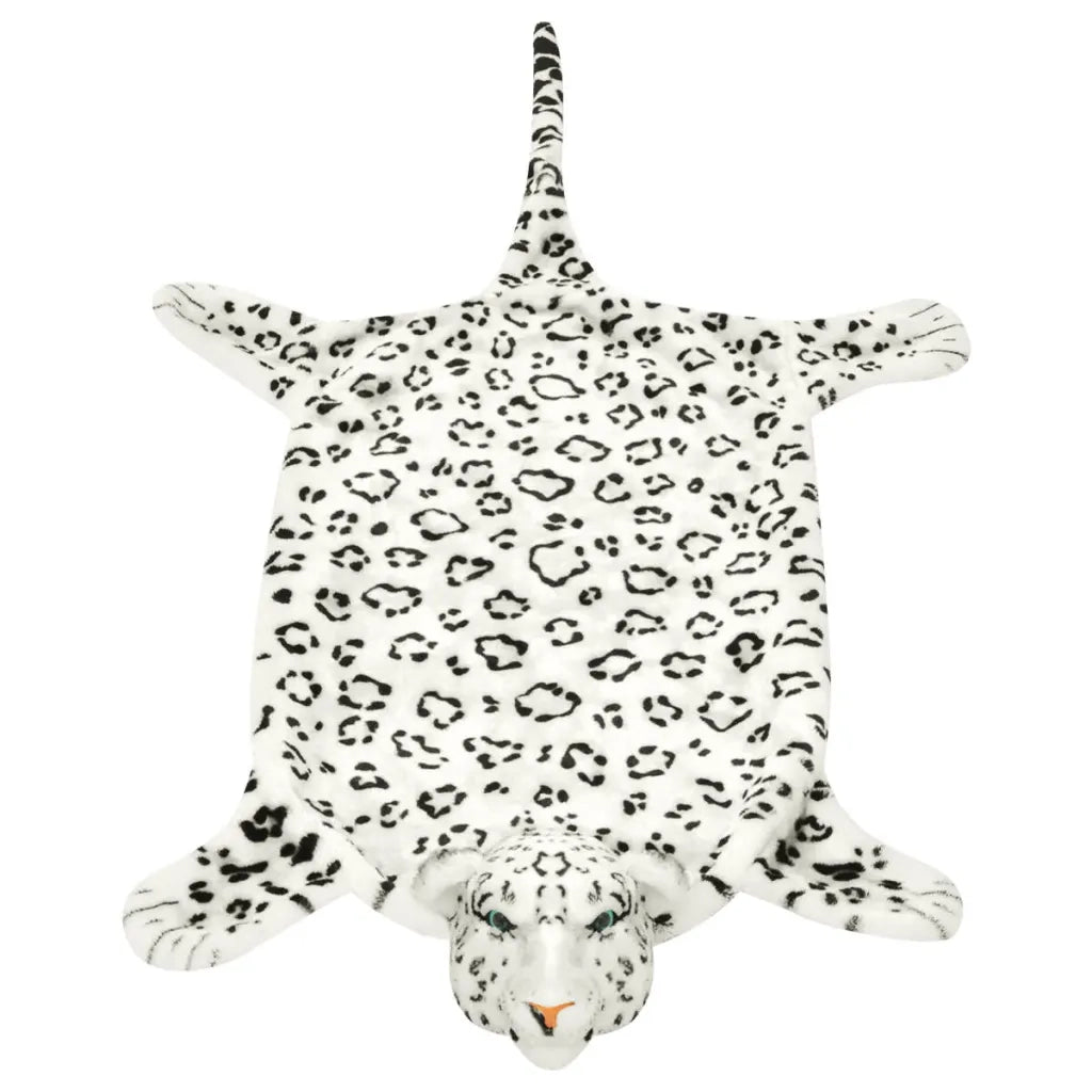 Tappeto del soggiorno | Tappeto di Peluche a Forma di Leopardo 139 cm Bianco
