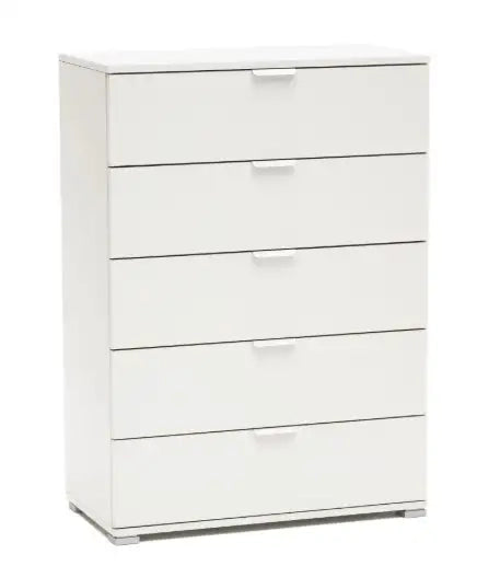 Cassettiera 5 cassetti bianco già montato L75 H103 P39