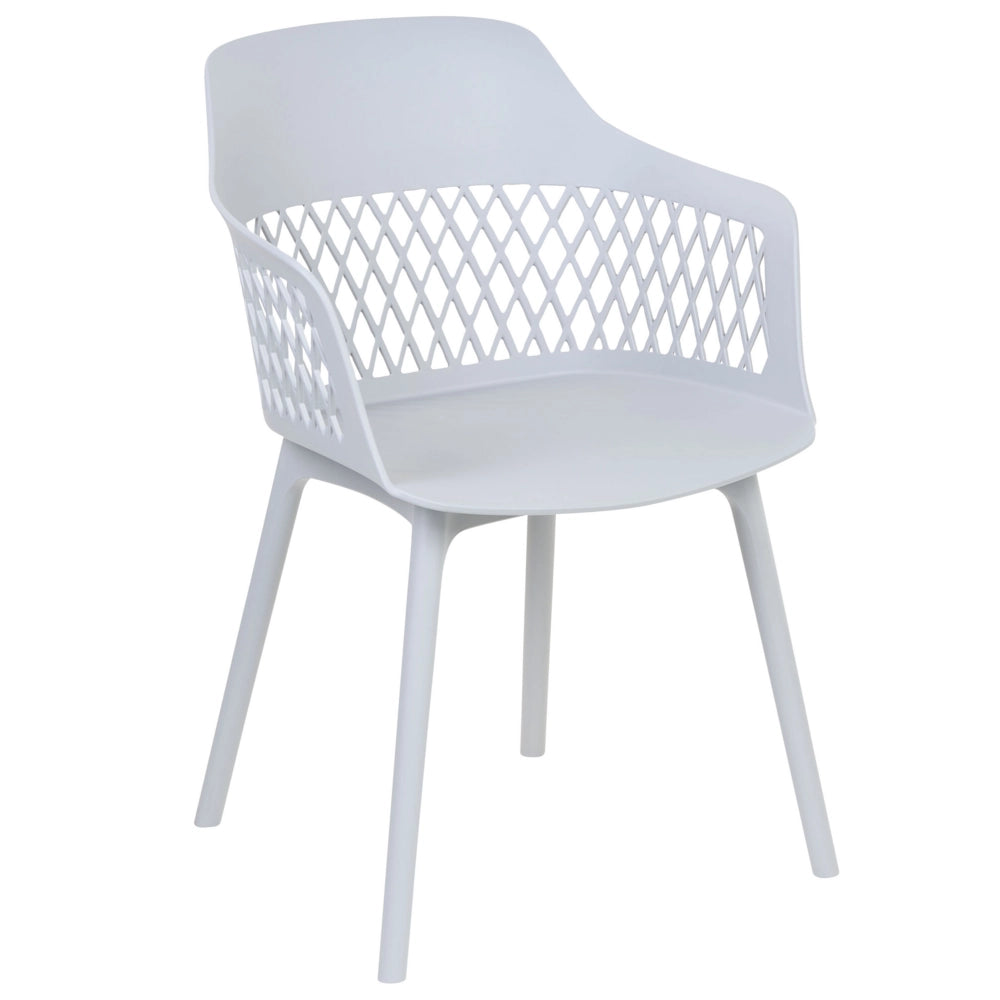 Set di 2 sedie da pranzo in materiale sintetico grigio chiaro stile moderno soggiorno cucina