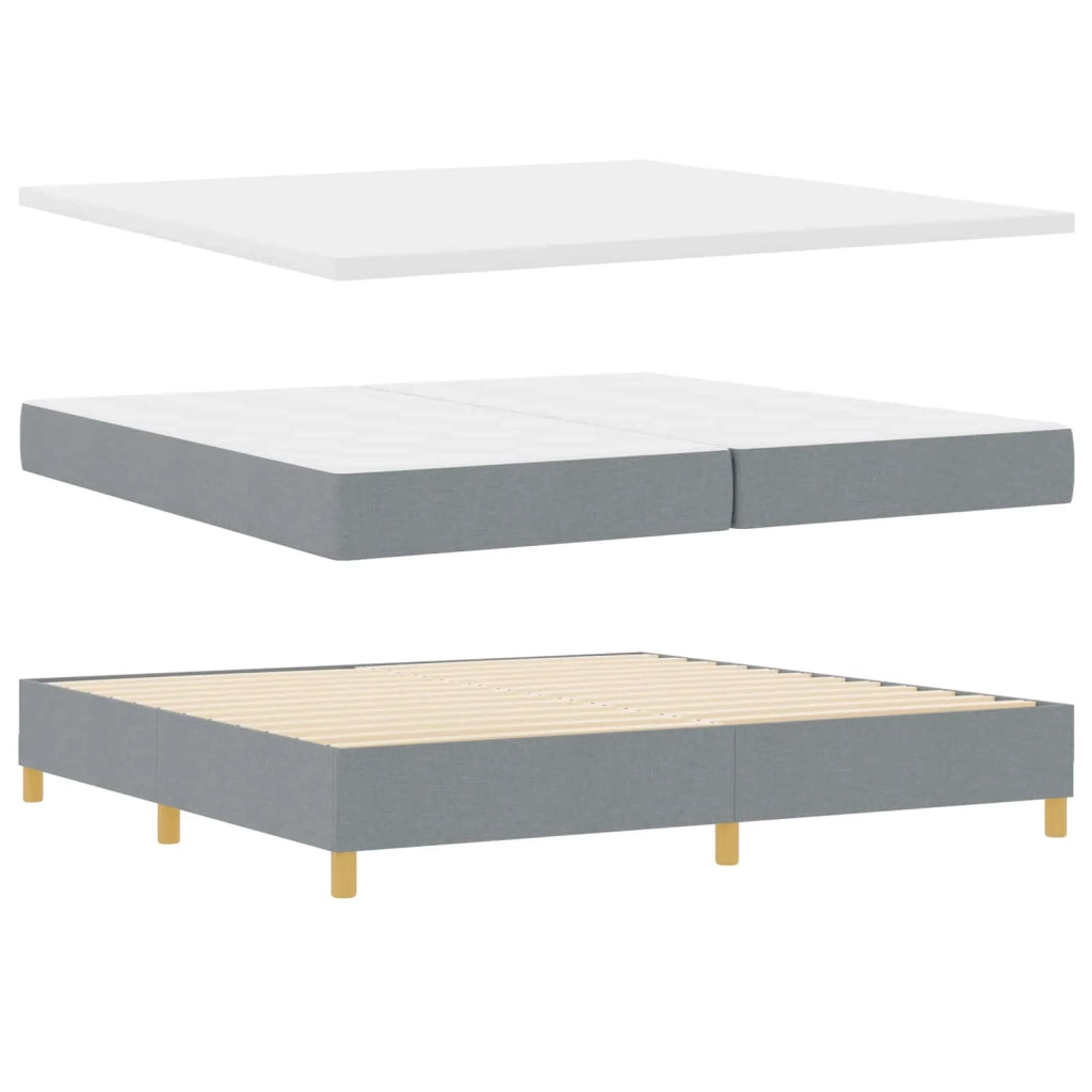 Letto a molle con materasso Grigio chiaro 200 x 200 cm Tessuto
