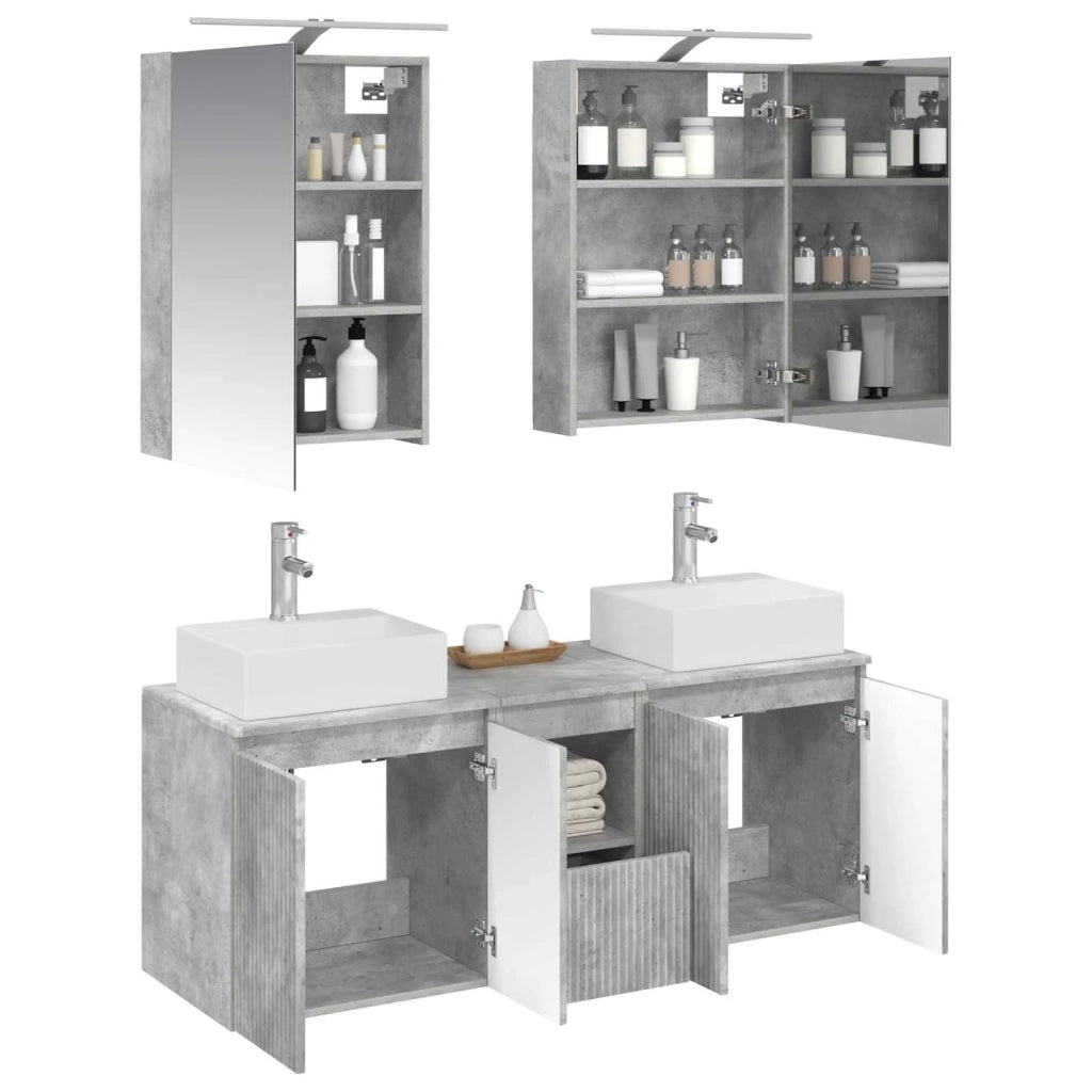 Set di Armadi da Bagno 5 pcs Grigio Cemento 3406394