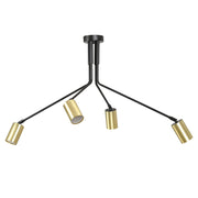 Plafoniera Minimal Tenjin Acciaio Nero 4 Luci Gu10 Ip20