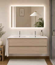 Mobile bagno con lavabo ORIGENBATH IBIZA senza specchio 120x45 cm doppio lavabo estepa