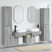 Set di mobili per il bagno 5 pz Sonoma grigio 3406019