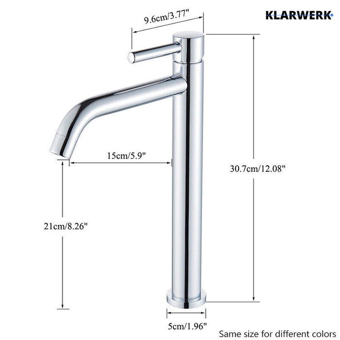 Julia | Rubinetto da bagno alto Hotel Gastro Gold spazzolato |Rubinetto premium in acciaio inossidabile per lavelli alti |Rubinetto ad alta pressione