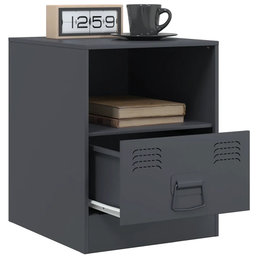 Comodini 2 pz Antracite 34,5x39x44 cm in Acciaio 841756