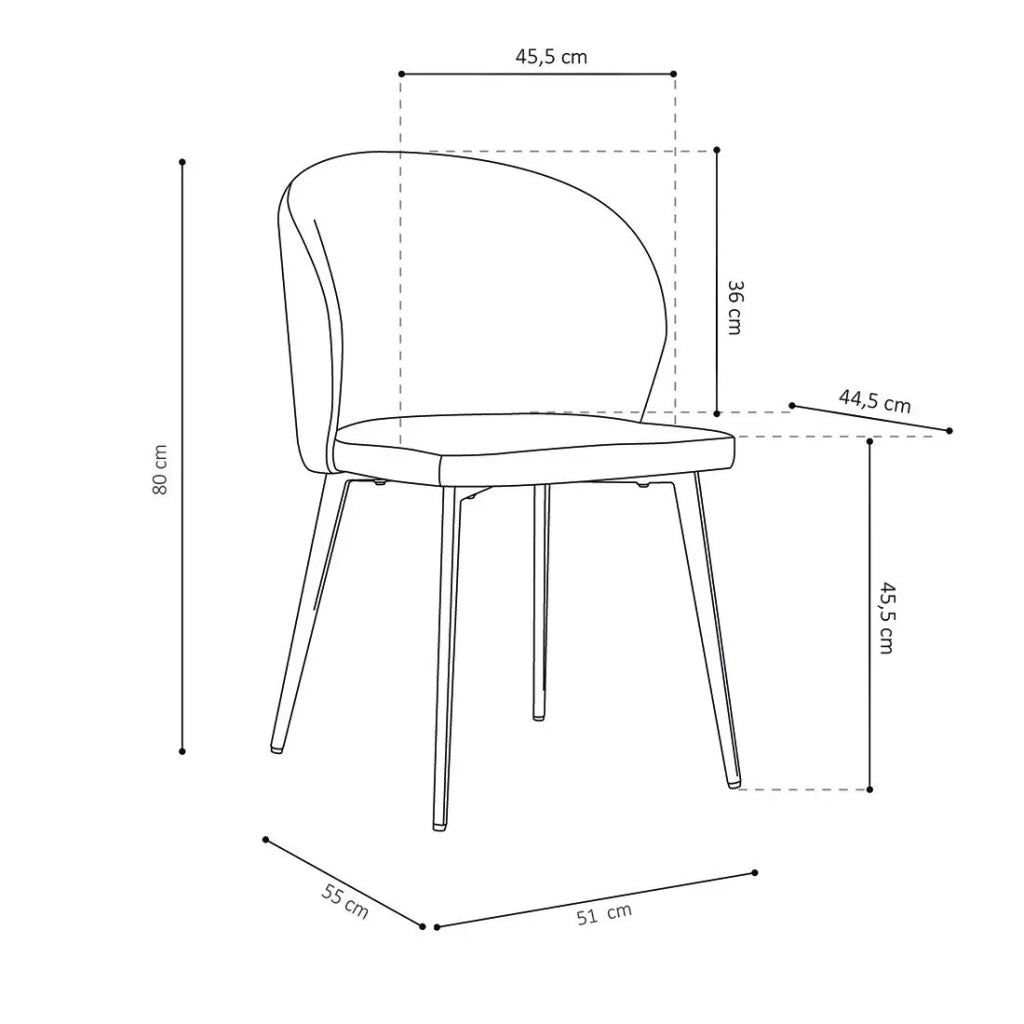 Sedia rivestita in tessuto per sala da pranzo, colore beige. Collezione HARDIN