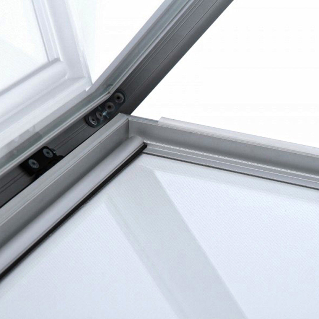 Bacheca con Apertura a Ribalta 70x100 cm in Alluminio Retroilluminata con Led Porta Poster Silver