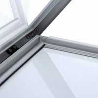 Bacheca con Apertura a Ribalta 70x100 cm in Alluminio Retroilluminata con Led Porta Poster Silver