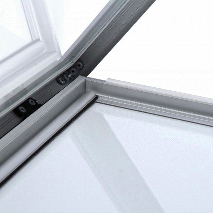 Bacheca con Apertura a Ribalta 70x100 cm in Alluminio Retroilluminata con Led Porta Poster Silver