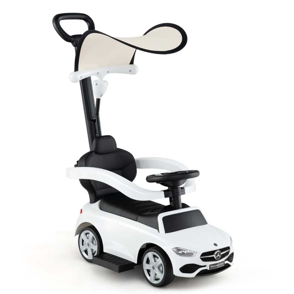 Auto a spinta 3 in 1 per bambini 84 x 39 x 90 cm con volante interattivo e tettuccio regolabile PP bianco 20_0014685