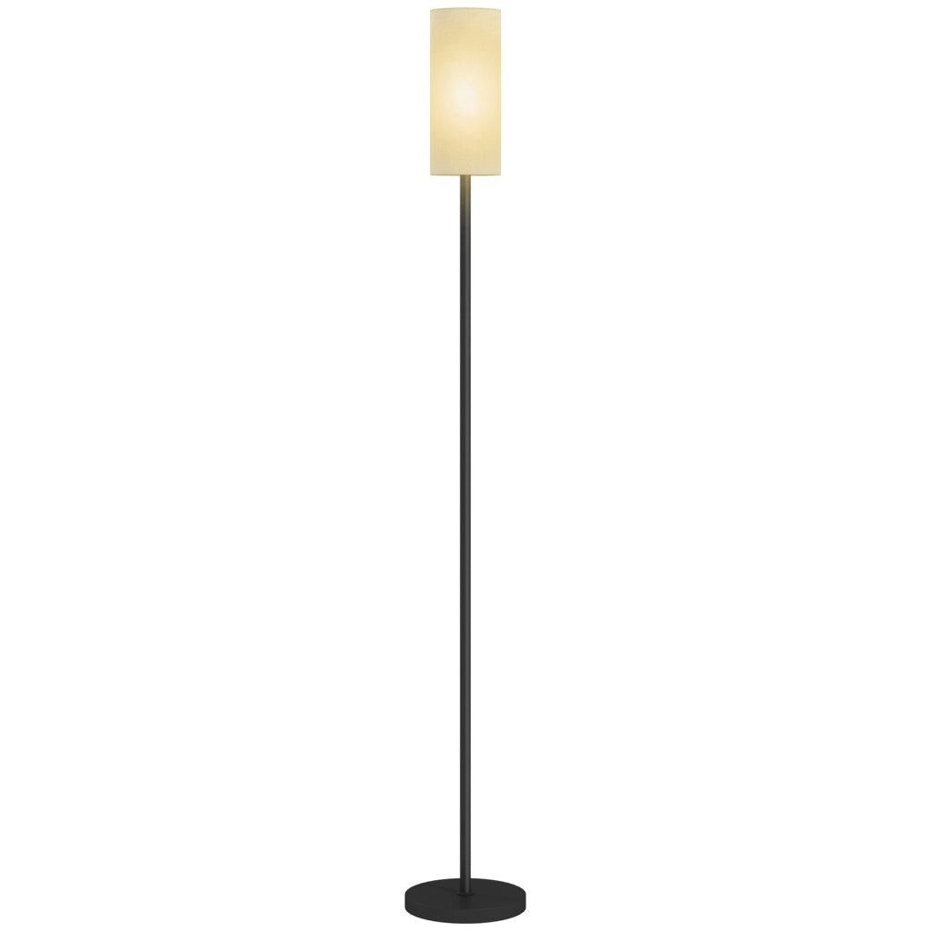 Lampada da terra ¨C zephmum ¨C bianco, telaio metallico, paralume in lino