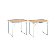 Set di 2 tavoli da campeggio pieghevoli a 4 posti - O'Camp - Forma a valigia - 80 x 60 x 70 cm
