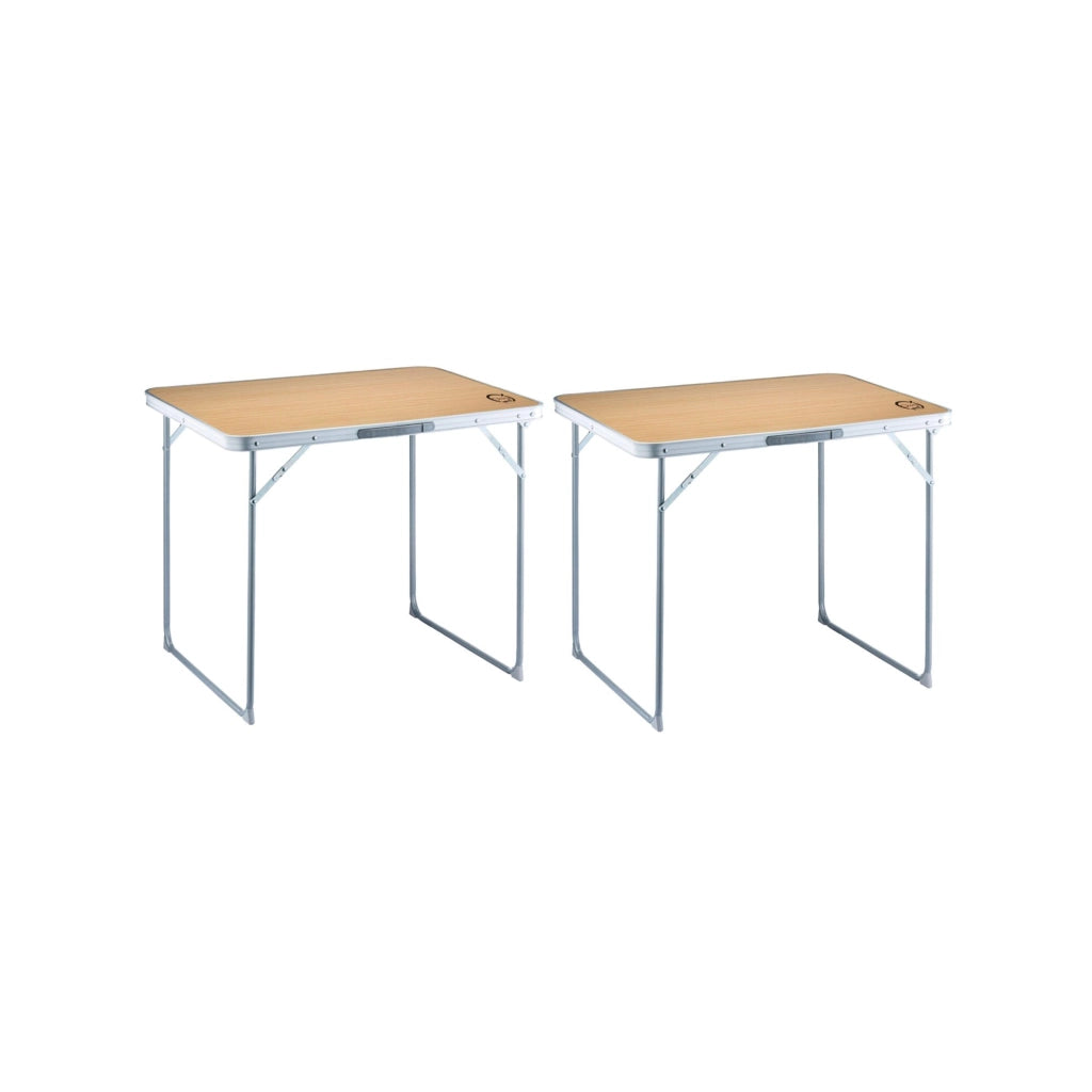 Set di 2 tavoli da campeggio pieghevoli a 4 posti - O'Camp - Forma a valigia - 80 x 60 x 70 cm