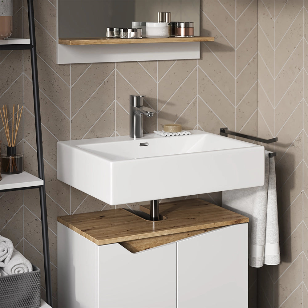 Vicco Mobile sottolavabo per bagno Bianco 60 x 57.5 cm con 2 porte