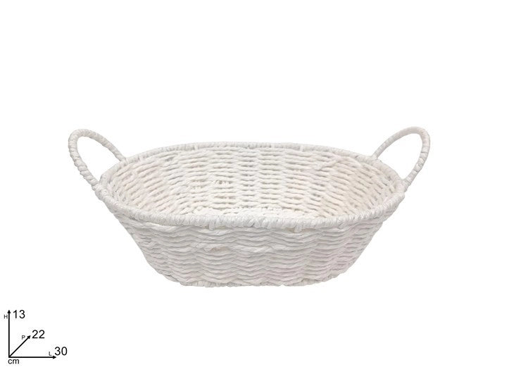 Cesta Ovale Regalo Festività Natale Pasqua Bianca 30 x 22 cm
